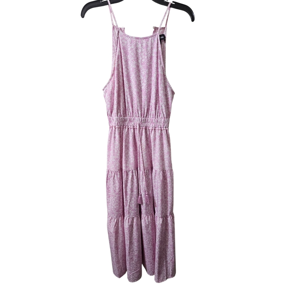 Pink Floral  Maxi Dress Non Stretch
